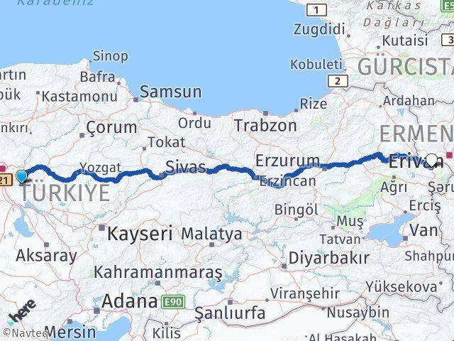 Kırıkkale Karakeçili Iğdır Arası Kaç Km - Yol Haritası