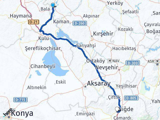 Kırıkkale Karakeçili Niğde Arası Kaç Km - Yol Haritası