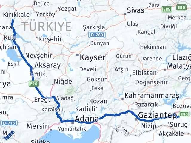 Kırıkkale Karakeçili Şanlıurfa Arası Kaç Km - Yol Haritası