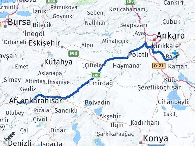 Kırıkkale Karakeçili Uşak Arası Kaç Km - Yol Haritası