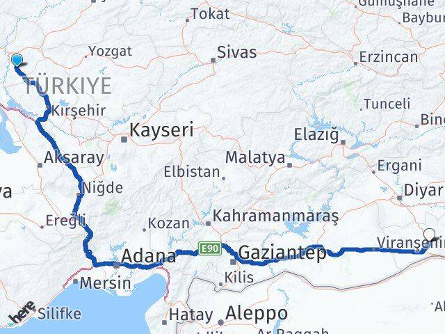 Kırıkkale Keskin Mardin Arası Kaç Km - Yol Haritası
