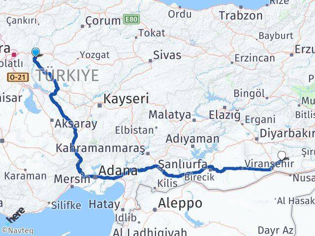 Kırıkkale Ömerli Mardin Arası Kaç Km - Yol Haritası