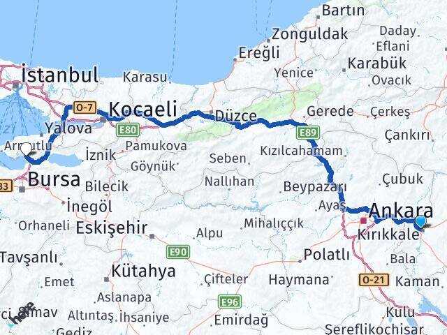 Kırıkkale Otogarı Kumla Arası Kaç Km - Yol Tarifi