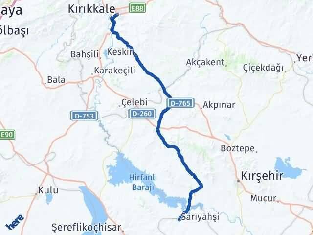 Kırıkkale Sarıyahşi Aksaray Arası Kaç Km - Yol Haritası