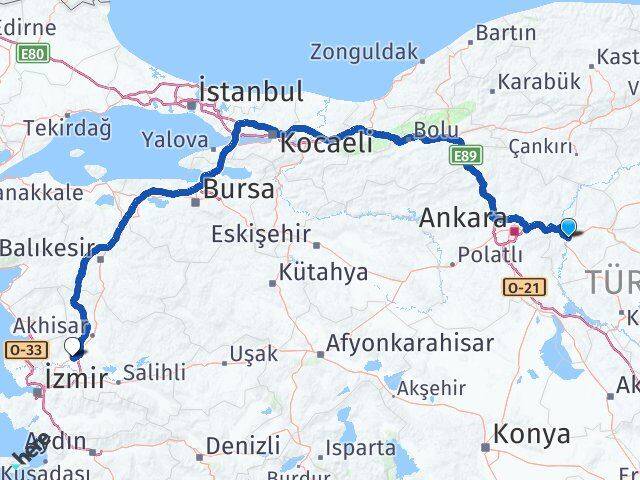 Kırıkkale Saruhanlı Manisa Arası Kaç Km - Yol Haritası