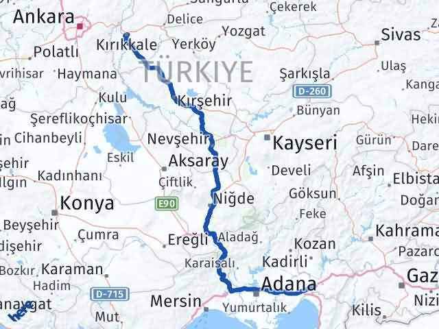 Kırıkkale Toprakkale Osmaniye Arası Kaç Km - Yol Haritası