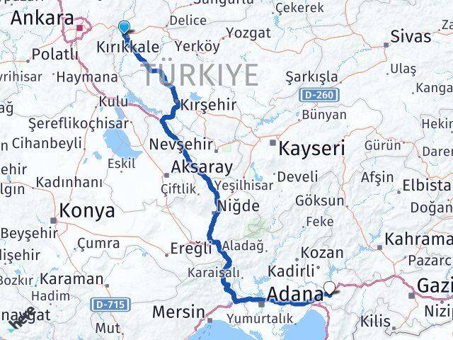 Kırıkkale Yahşihan Osmaniye Arası Kaç Km - Yol Haritası