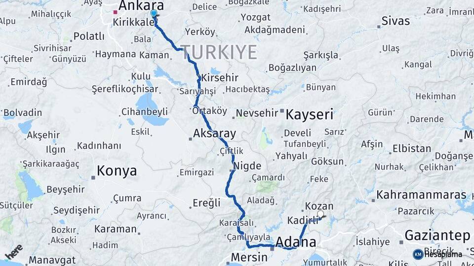 Yenişehir Kırıkkale Otogarı Arası Kaç Km - Yol Tarifi