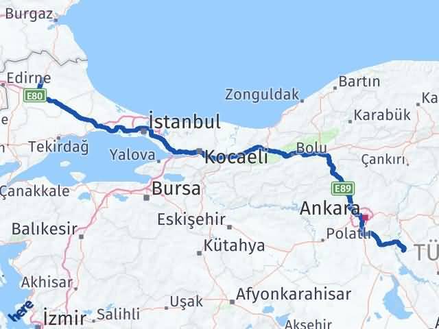 Kırklareli Çelebi Kırıkkale Arası Kaç Km - Yol Haritası