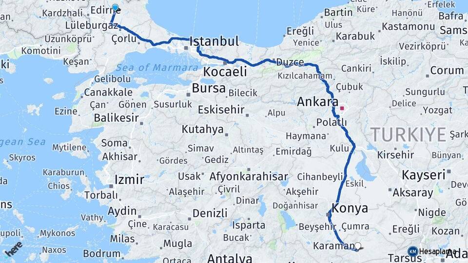 Kırklareli Çukurpınar Arası Kaç Km - Yol Haritası