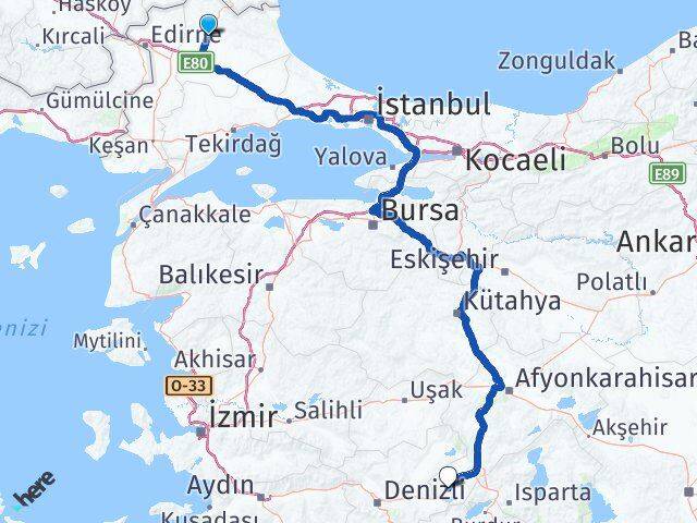 Kırklareli Dazkırı Afyonkarahisar Arası Kaç Km - Yol Haritası