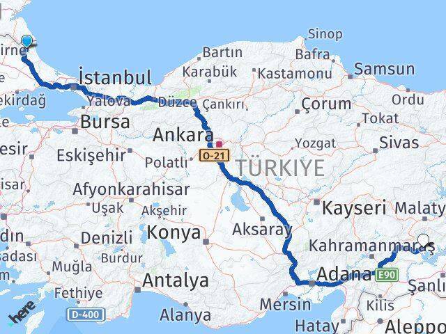 Demirköy Adıyaman Arası Kaç Km - Yol Tarifi
