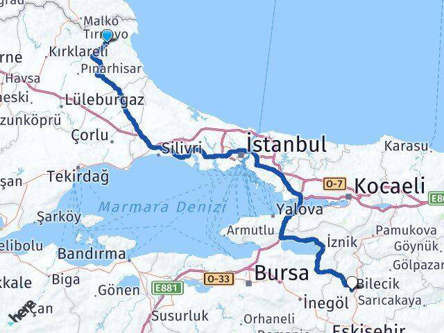 Demirköy Bilecik Arası Kaç Km - Yol Tarifi