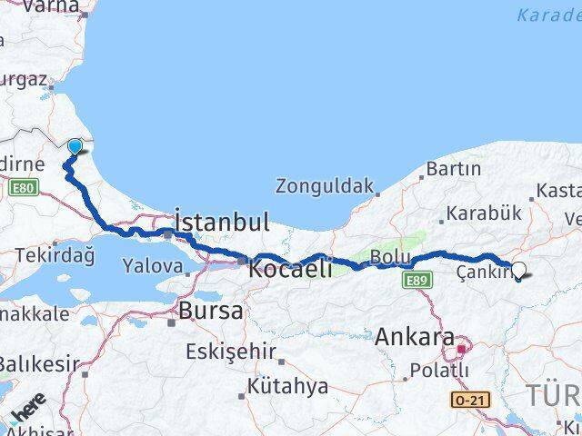 Demirköy Çankırı Arası Kaç Km - Yol Tarifi