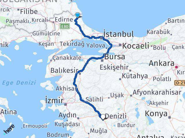Demirköy Denizli Arası Kaç Km - Yol Tarifi