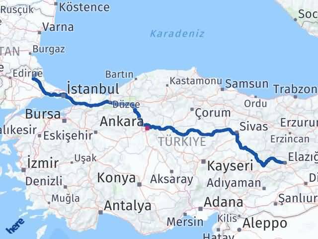 Demirköy Elazığ Arası Kaç Km - Yol Tarifi