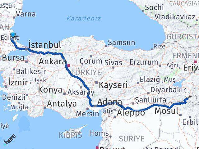 Demirköy Hakkari Arası Kaç Km - Yol Tarifi