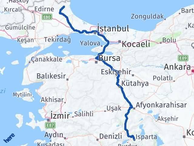 Demirköy Isparta Arası Kaç Km - Yol Tarifi