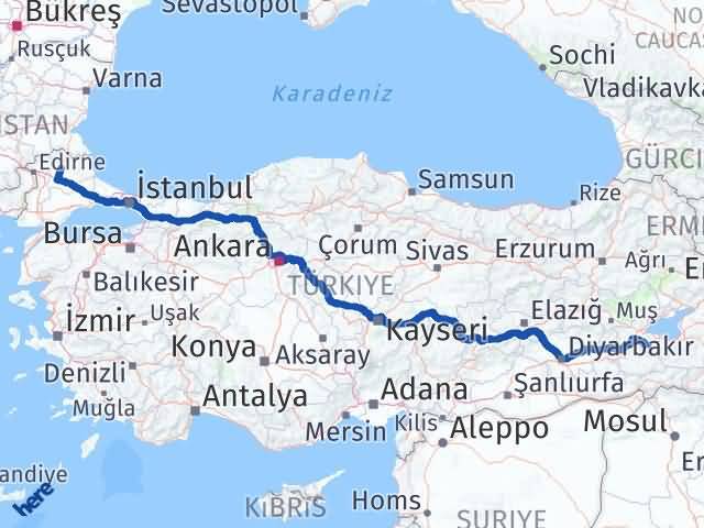 Kırklareli Hizan Bitlis Arası Kaç Km - Yol Haritası