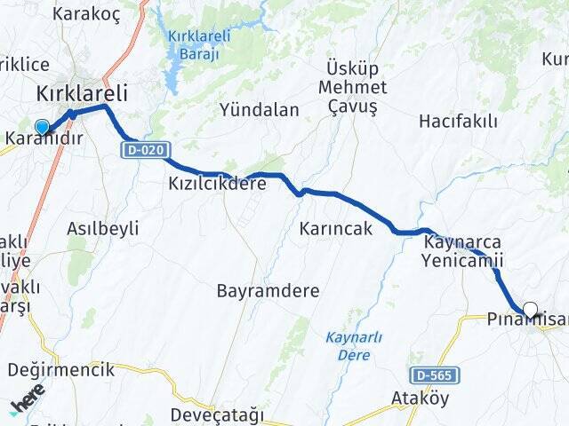 Karahıdır Pınarhisar Arası Kaç Km - Yol Tarifi