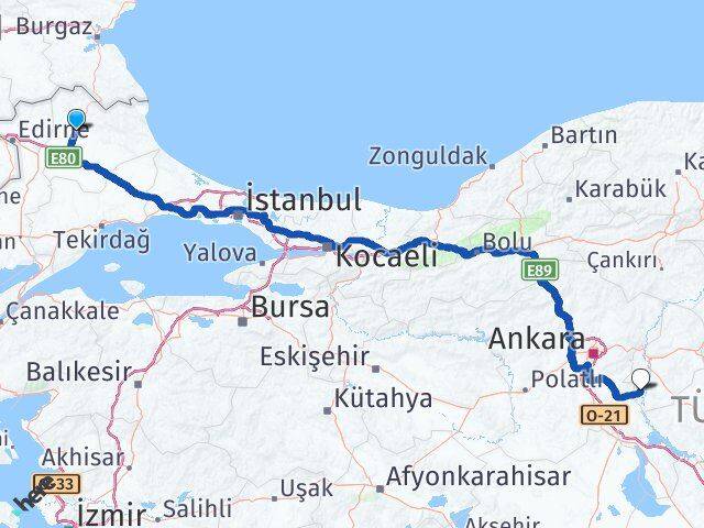 Kırklareli Karakeçili Kırıkkale Arası Kaç Km - Yol Haritası
