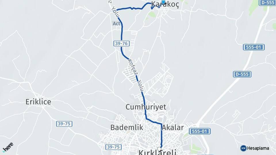 Karakoç Kırklareli Arası Kaç Km - Yol Tarifi