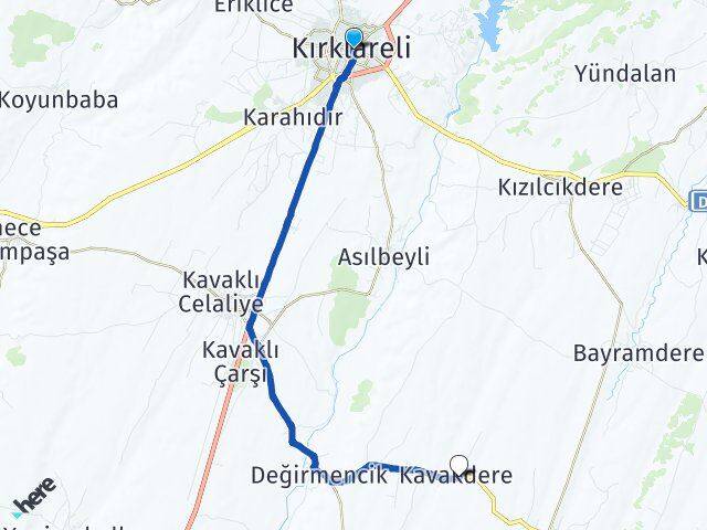 Kırklareli Kavakdere Arası Kaç Km - Yol Haritası