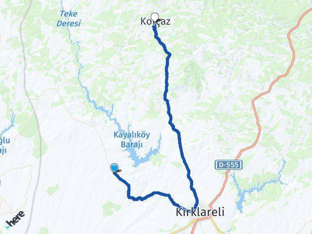 Kayalı Kofçaz Arası Kaç Km - Yol Tarifi