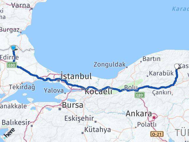Kofçaz Kastamonu Arası Kaç Km - Yol Tarifi