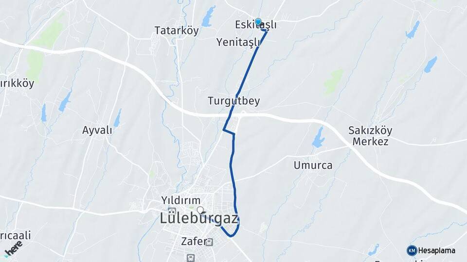 Eskitaşlı Lüleburgaz Arası Kaç Km - Yol Tarifi