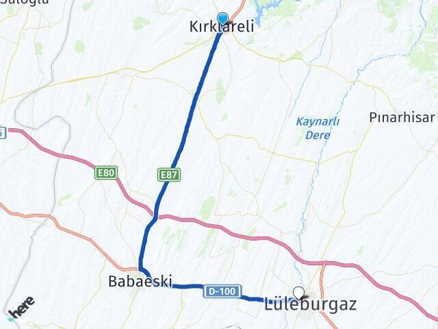 Kırklareli Lüleburgaz Otogarı Arası Kaç Km - Yol Tarifi