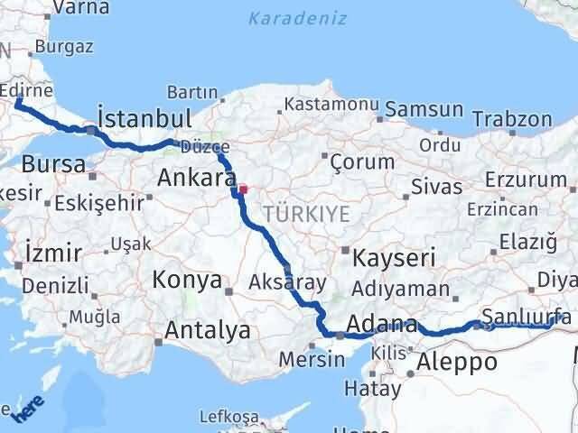 Kırklareli Ömerli Mardin Arası Kaç Km - Yol Haritası