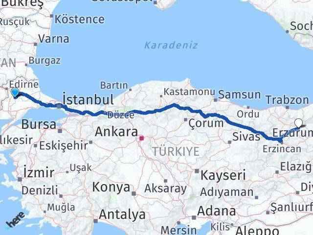 Pehlivanköy Bayburt Arası Kaç Km - Yol Tarifi
