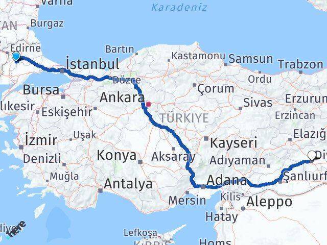 Pehlivanköy Diyarbakır Arası Kaç Km - Yol Tarifi