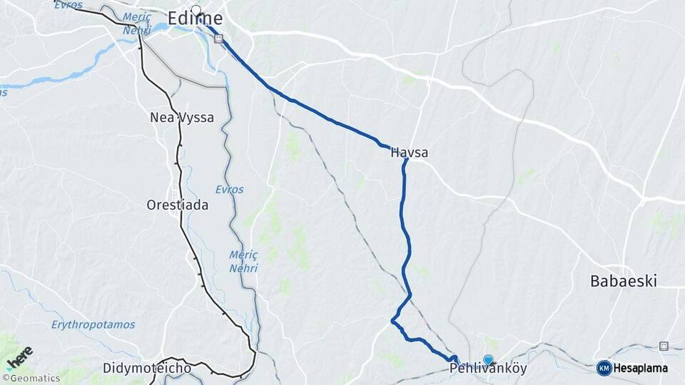 Pehlivanköy Edirne Arası Kaç Km - Yol Tarifi