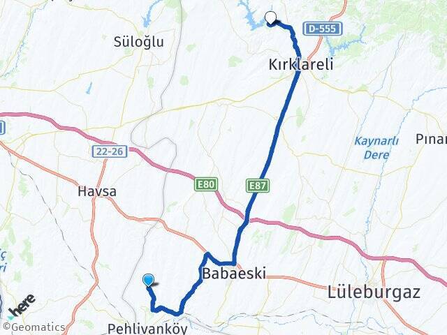 Kumköy Kırklareli Üniversitesi Arası Kaç Km - Yol Tarifi