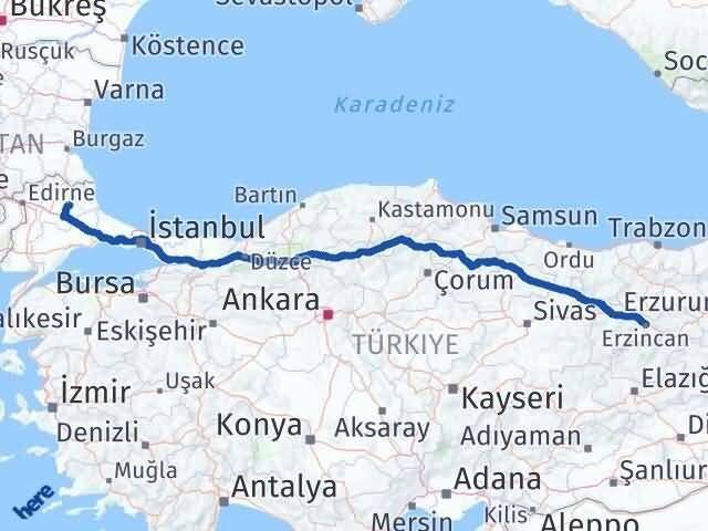 Pınarhisar Erzincan Arası Kaç Km - Yol Tarifi
