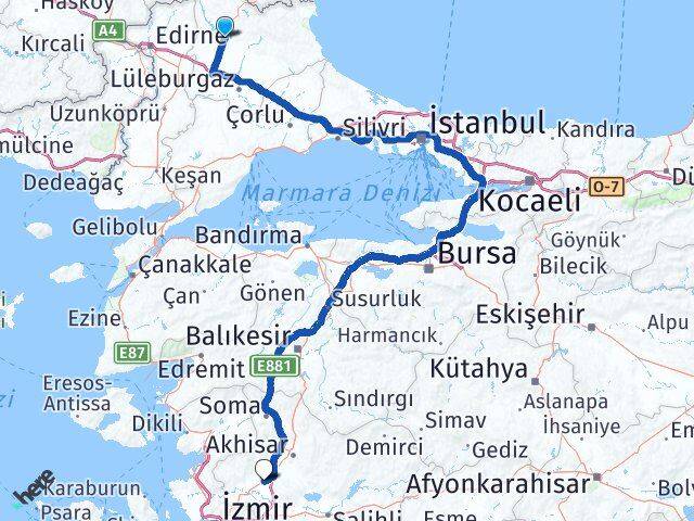 Kırklareli Saruhanlı Manisa Arası Kaç Km - Yol Haritası
