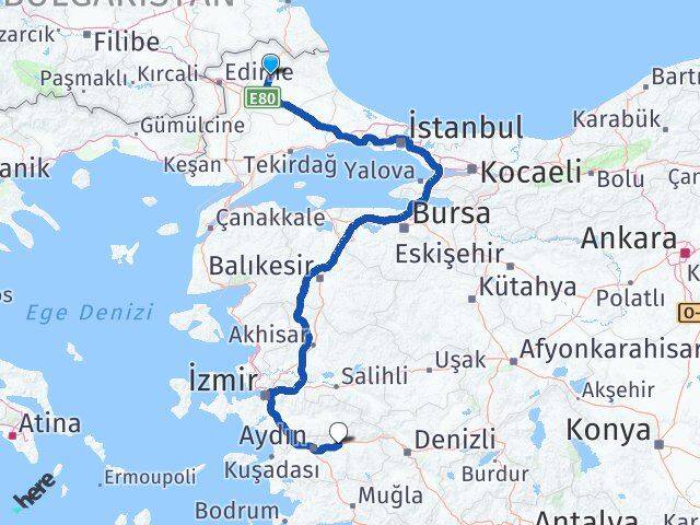 Kırklareli Sultanhisar Aydın Arası Kaç Km - Yol Haritası