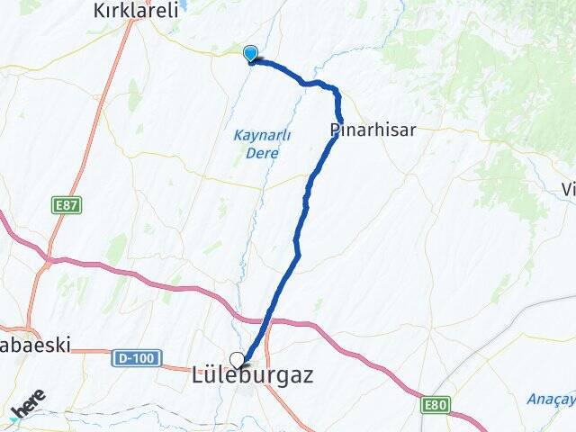 Üsküpdere Lüleburgaz Otogarı Arası Kaç Km - Yol Tarifi