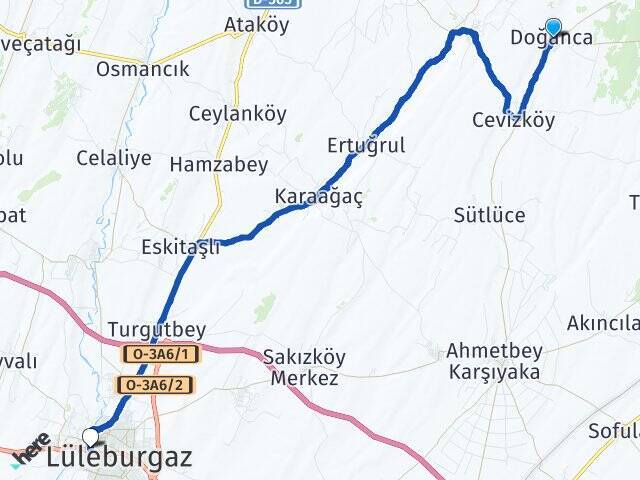 Doğanca Lüleburgaz Otogarı Arası Kaç Km - Yol Tarifi