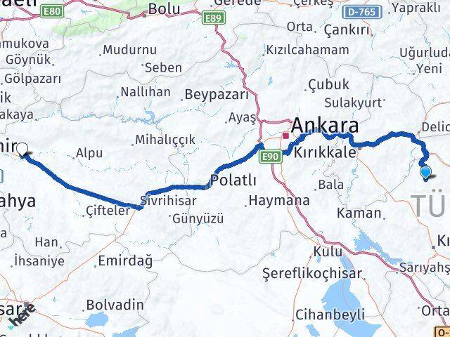 Kırşehir Akçakent Eskişehir Arası Kaç Km - Yol Haritası