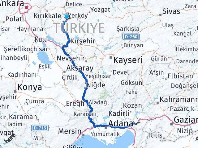 Kırşehir Akçakent Osmaniye Arası Kaç Km - Yol Haritası