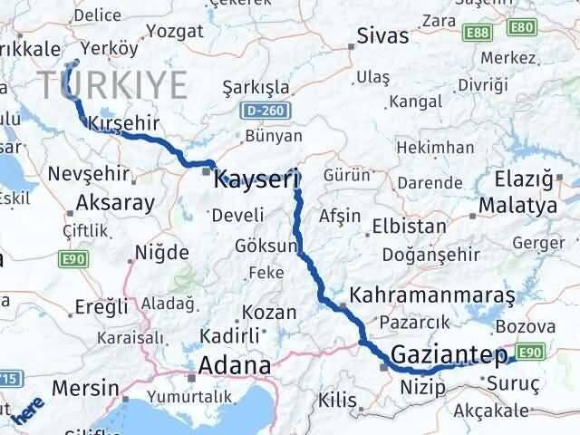 Kırşehir Akçakent Şanlıurfa Arası Kaç Km - Yol Haritası