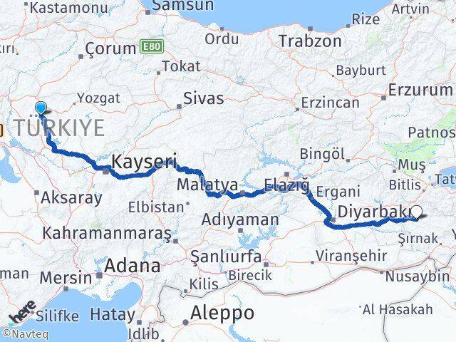 Kırşehir Akçakent Siirt Arası Kaç Km - Yol Haritası