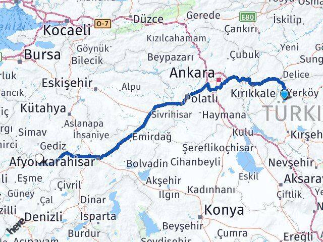 Kırşehir Akçakent Uşak Arası Kaç Km - Yol Haritası