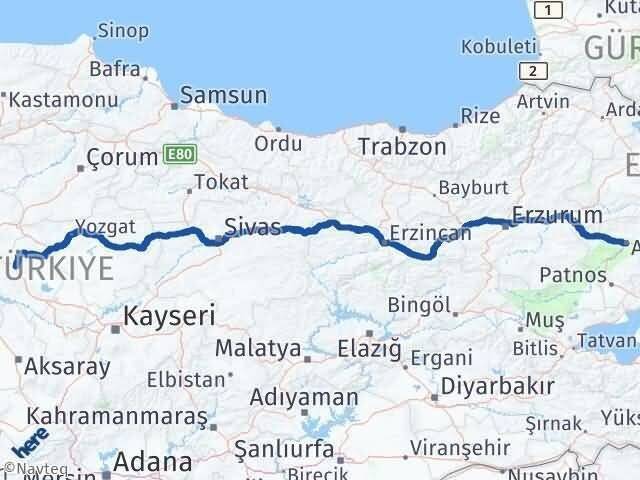 Akpınar Ağrı Arası Kaç Km - Yol Tarifi