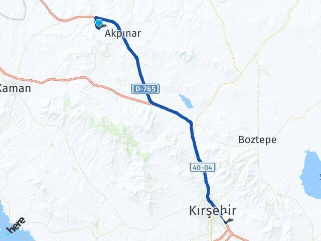Eşrefli Kırşehir Otogarı Arası Kaç Km - Yol Tarifi