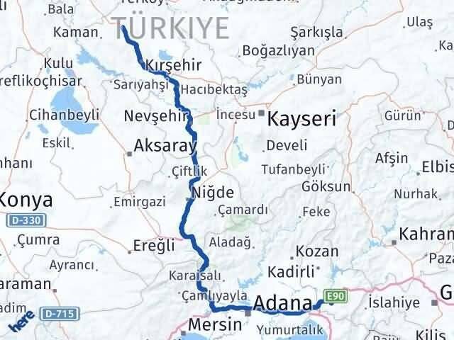 Kırşehir Akpınar Osmaniye Arası Kaç Km - Yol Haritası