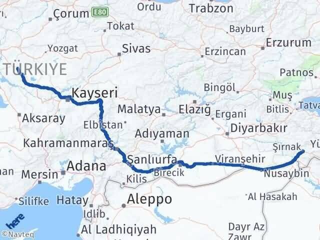 Kırşehir Akpınar Şırnak Arası Kaç Km - Yol Haritası